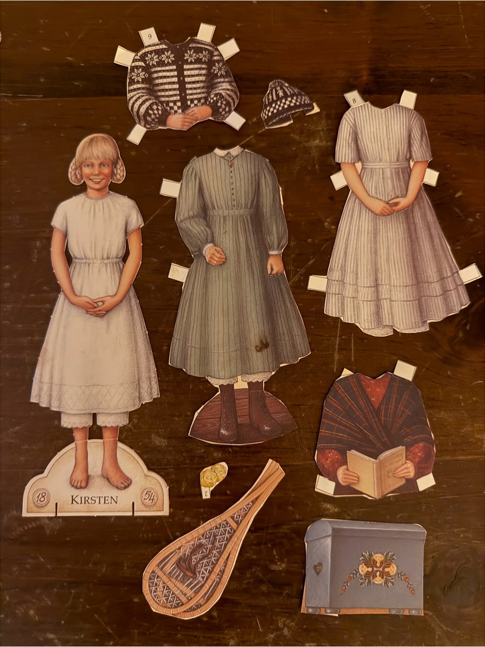American Girl Paper Dolls Set in Burgundy and Cream Cover